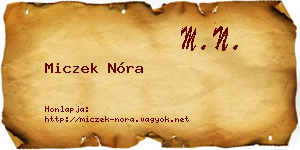 Miczek Nóra névjegykártya